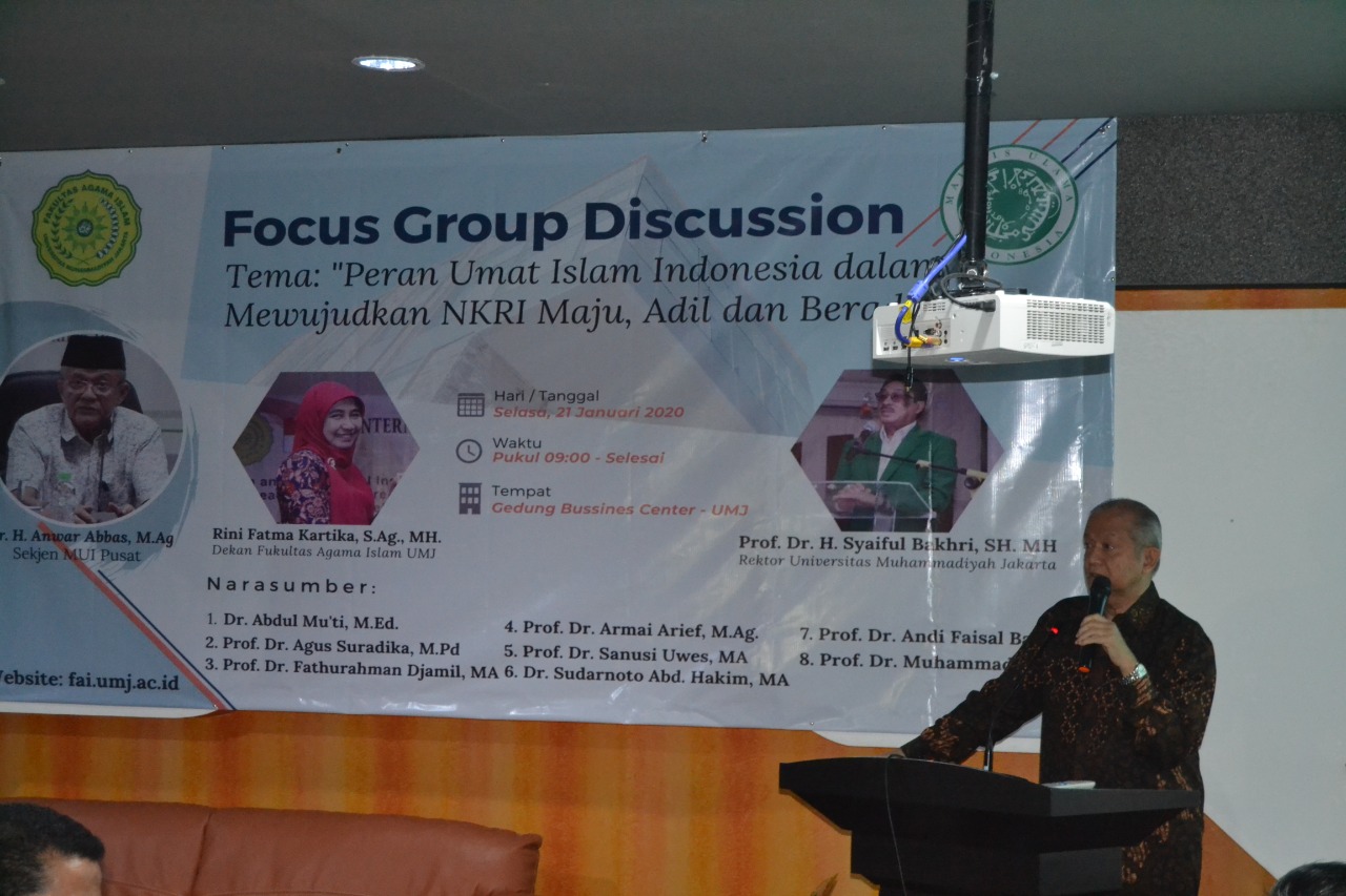 Sambut Kongres Umat Islam Indonesia VII,  FAI UMJ Gelar FGD